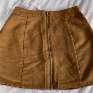 Brown zip up skirt